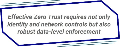 Effective Zero Trust requires not only identity and network controls but also robust data-level enforcement 