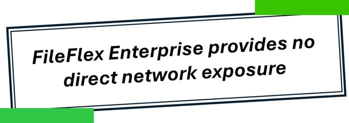 FileFlex Enterprise provides no direct network exposure