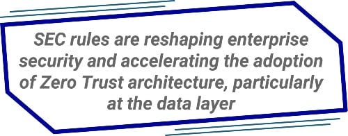 SEC rules are reshaping enterprise security and accelerating the adoption of Zero Trust architecture, particularly at the data layer